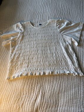 Old Navy White Smocked Tank Top
